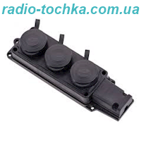 Розетка потрійна каучук 1*16A IP44 BYES BY10-105