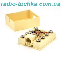 Розетка Ritar UTP 8P8C RJ45 1 порт Cat-3, бежева накладна на липучці