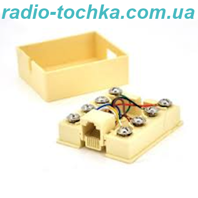 Розетка Ritar UTP 8P8C RJ45 1 порт Cat-3, бежева накладна на липучці