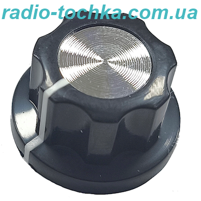 Ручка на вісь 6мм Зірка MF-A01 Черная D=20мм H=12мм ver.2