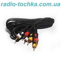 Шнур AUDIO-VIDEO 3 штекера RCA x 3 штекера RCA 3м GOLD