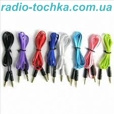 Шнур шт.3.5 стерео х шт.3.5 стерео 1.0м (тканинне обплетення)