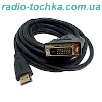 Шнур шт.HDMI x шт.DVI24+1 GOLD (феррит) 3м