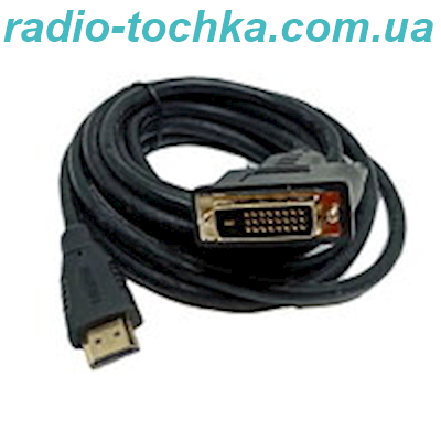 Шнур шт.HDMI x шт.DVI24+1 GOLD (феррит) 3м