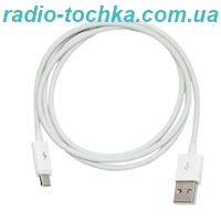 Шнур шт.USB x microUSB with long connector white 1м