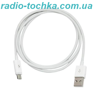Шнур шт.USB x microUSB with long connector white 1м