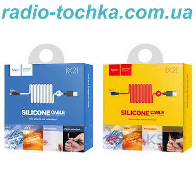 Шнур шт.USB x шт.microUSB HOCO X21 Silicone 1м