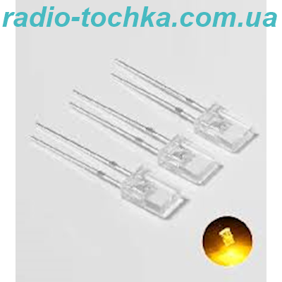 Світлодіод білий 2x5х7мм прямокутний прозорий