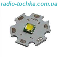 Світлодіод білий 8W Cree T-6 4500K на підкладці зірка D=20мм