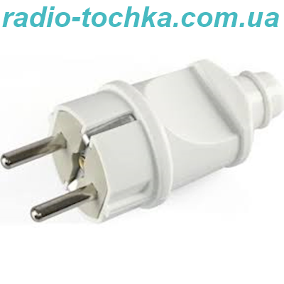 Вилка TITANUM STANDARD пряма iз з/к 16A 250V бiла TF-PL116G-W
